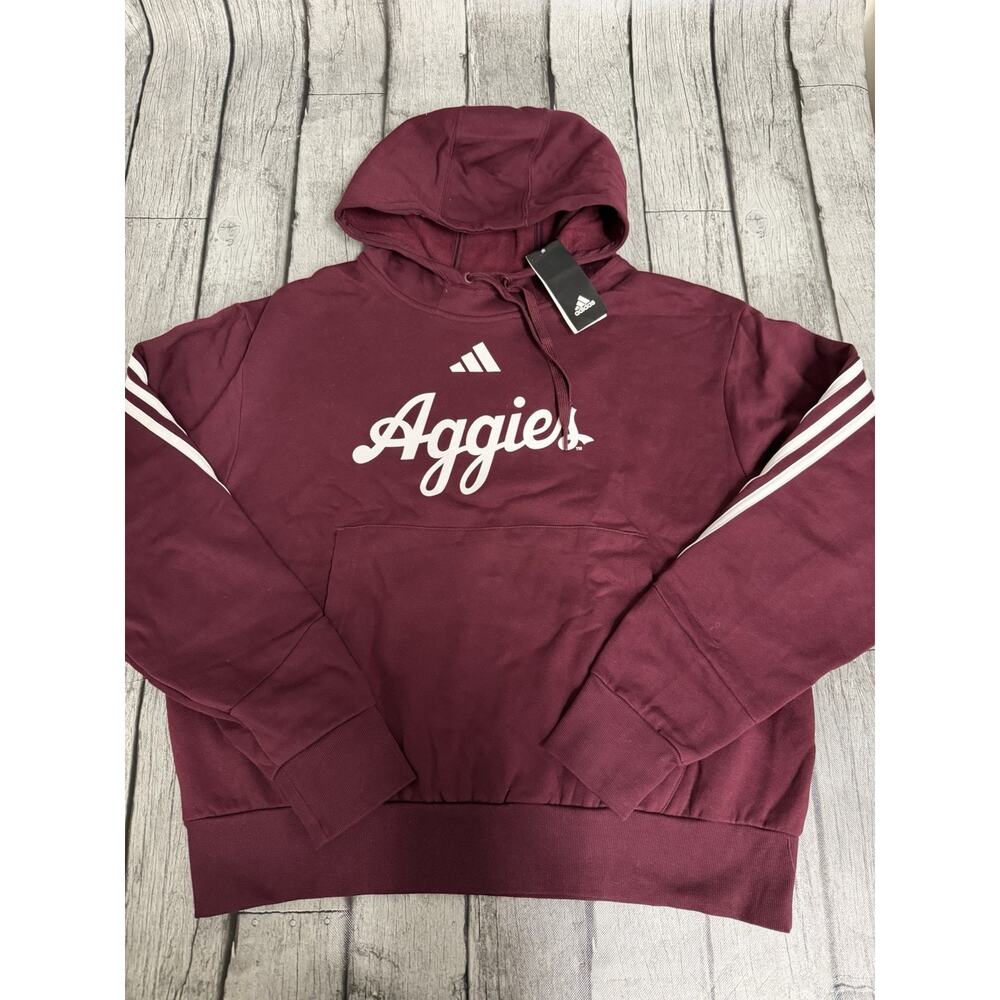 NWT Mens ADIDAS MAR Texas A&M Aggies Pullover Hoodie Large Maroon Sweatshirt
